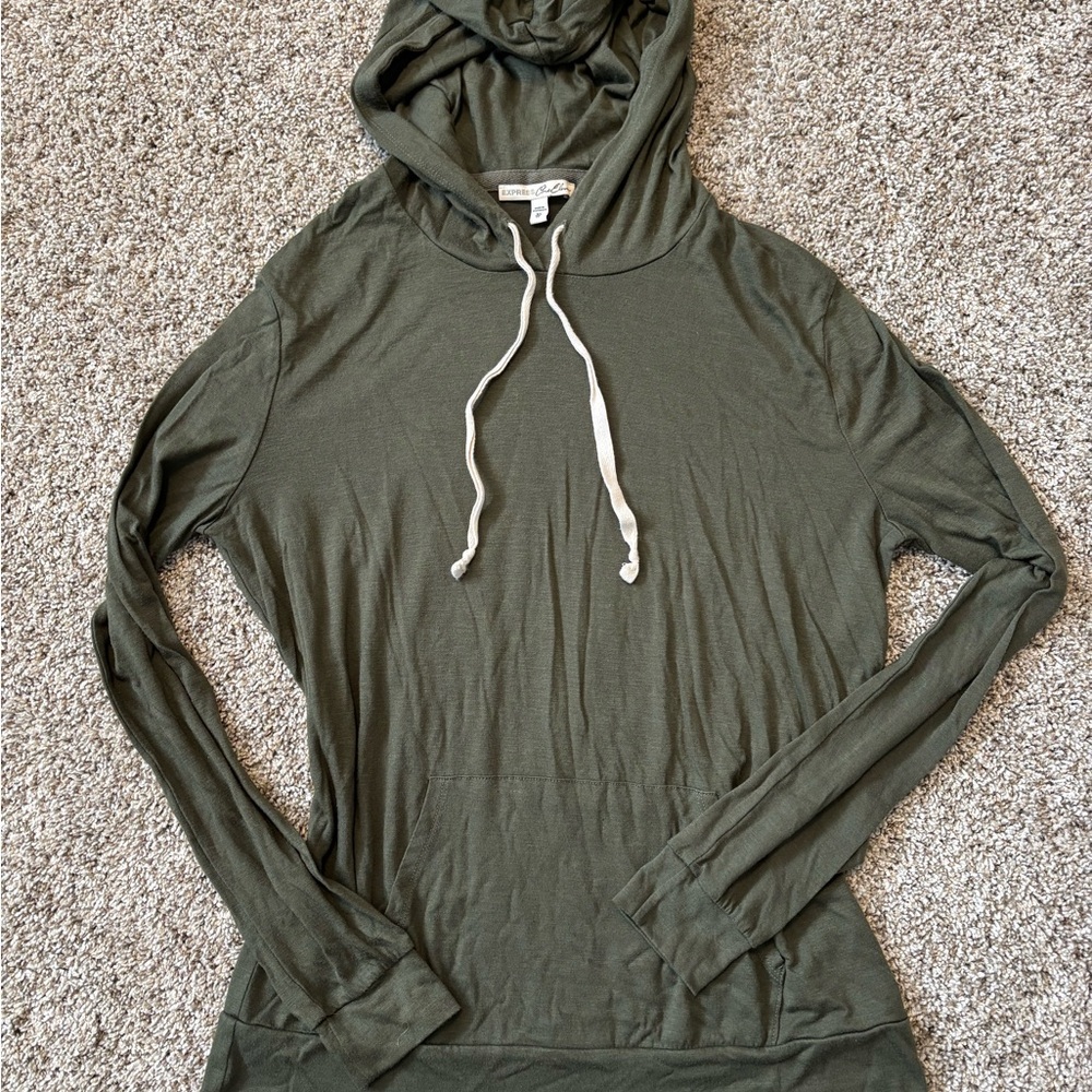 Express Forest Green Hoodie Sweatshirt